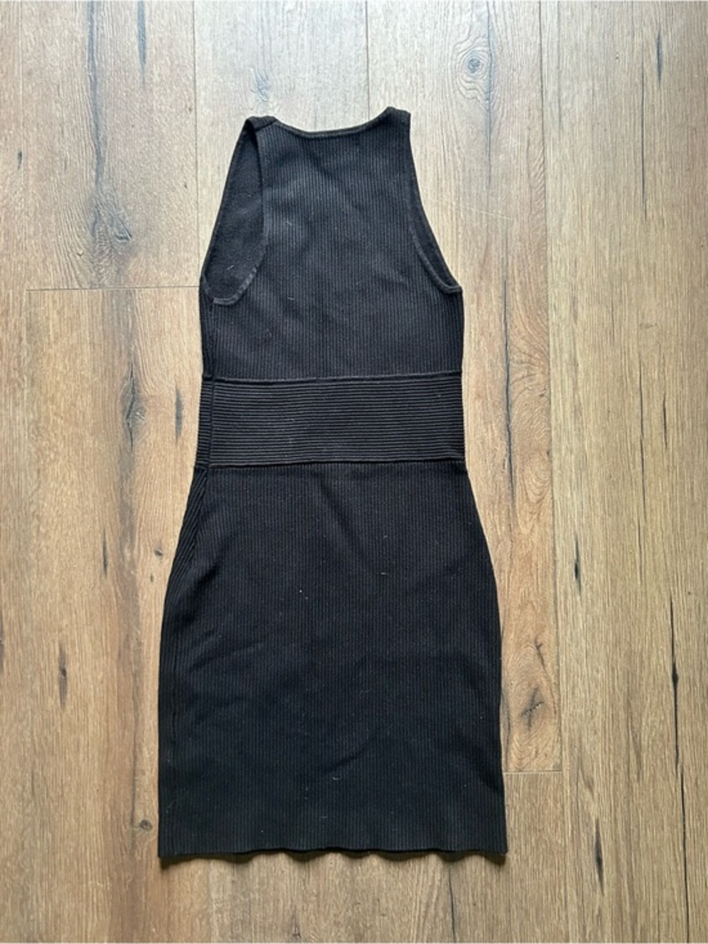 House of Harlow 1960 Black Ribbed Midi Tank Dress